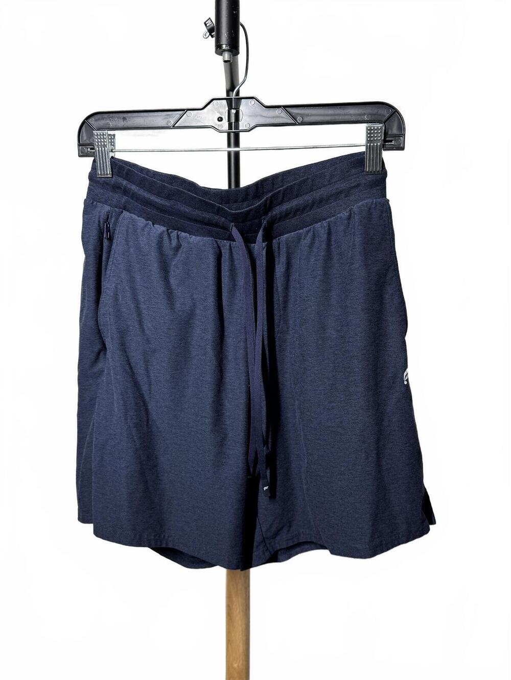 Fabletics Navy Heather Athletic Shorts Drawstring Elastic Waist Side Pocket